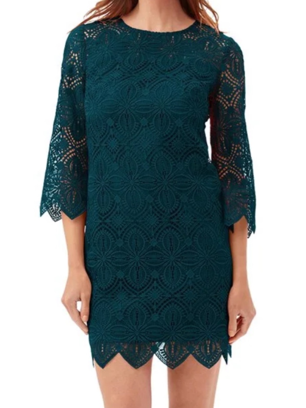 Trina Turk Lace Shift Dress Teal 6